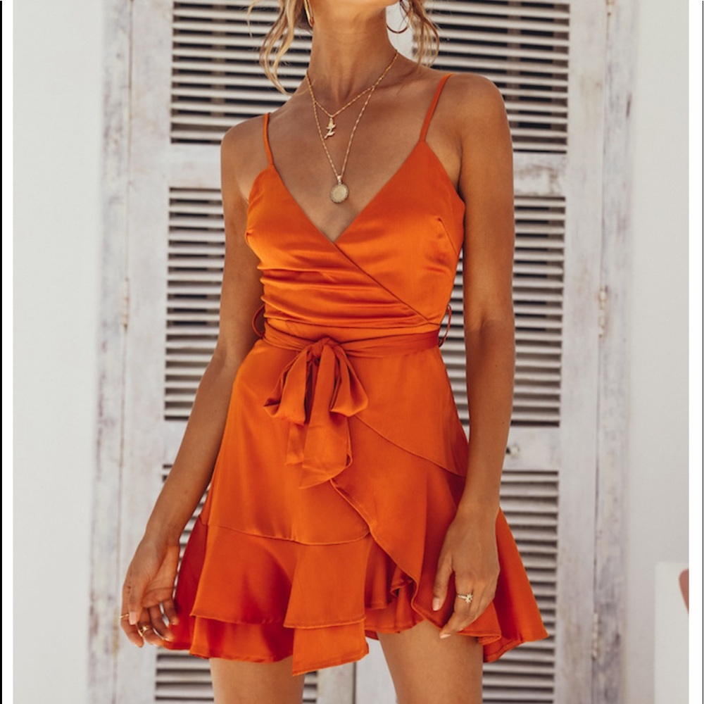 Hello Molly orange/copper dress